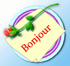 Gif bonjour rose rouge